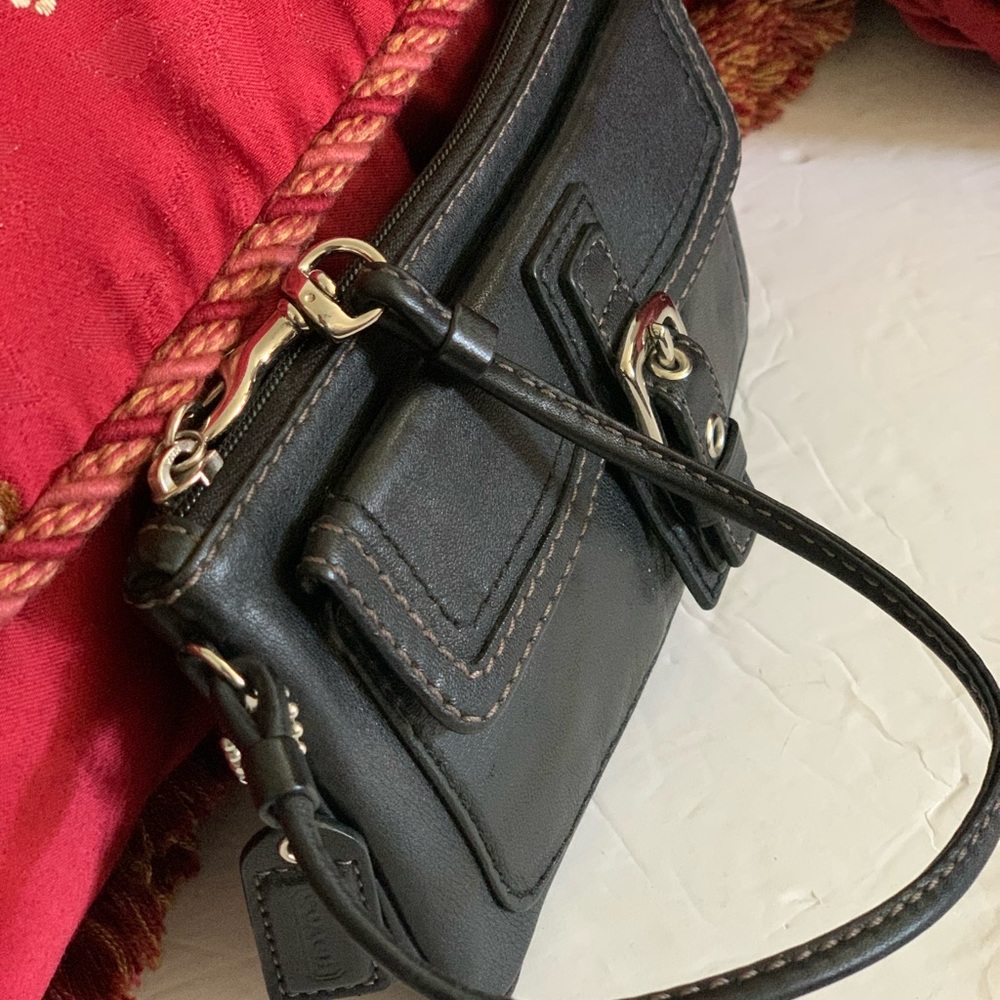 Coach fine leather wristlet